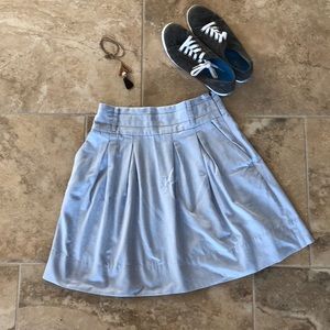 Zara high waist pleated blue skirt
